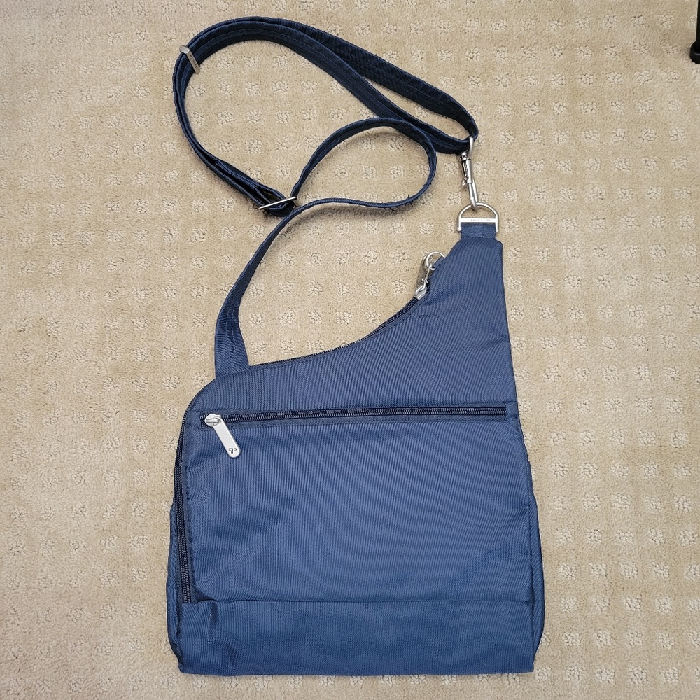 Travelon Anti-Theft Classic Crossbody Security Travel Bag Purse Midnight - Blue - Picture 8 of 14